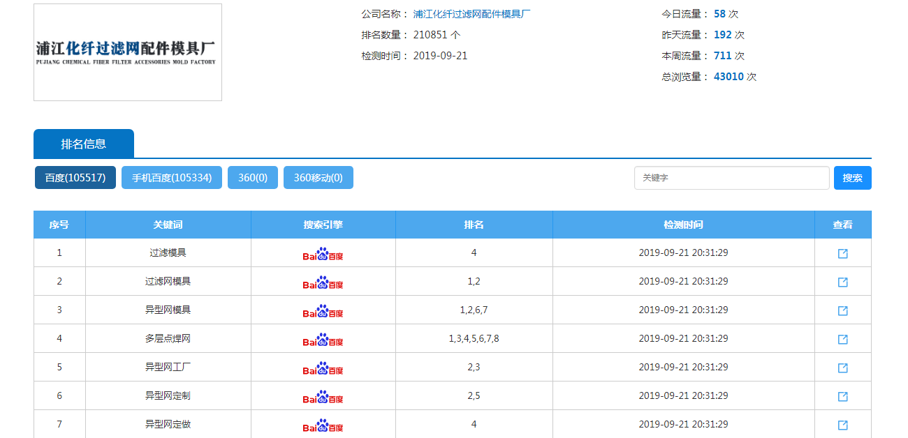 浦江化纤过滤网配件模具厂